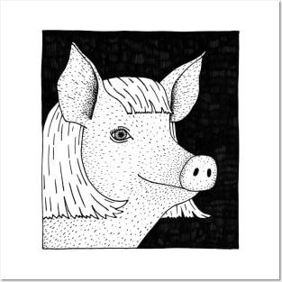 Pig In A Wig Posters and Art